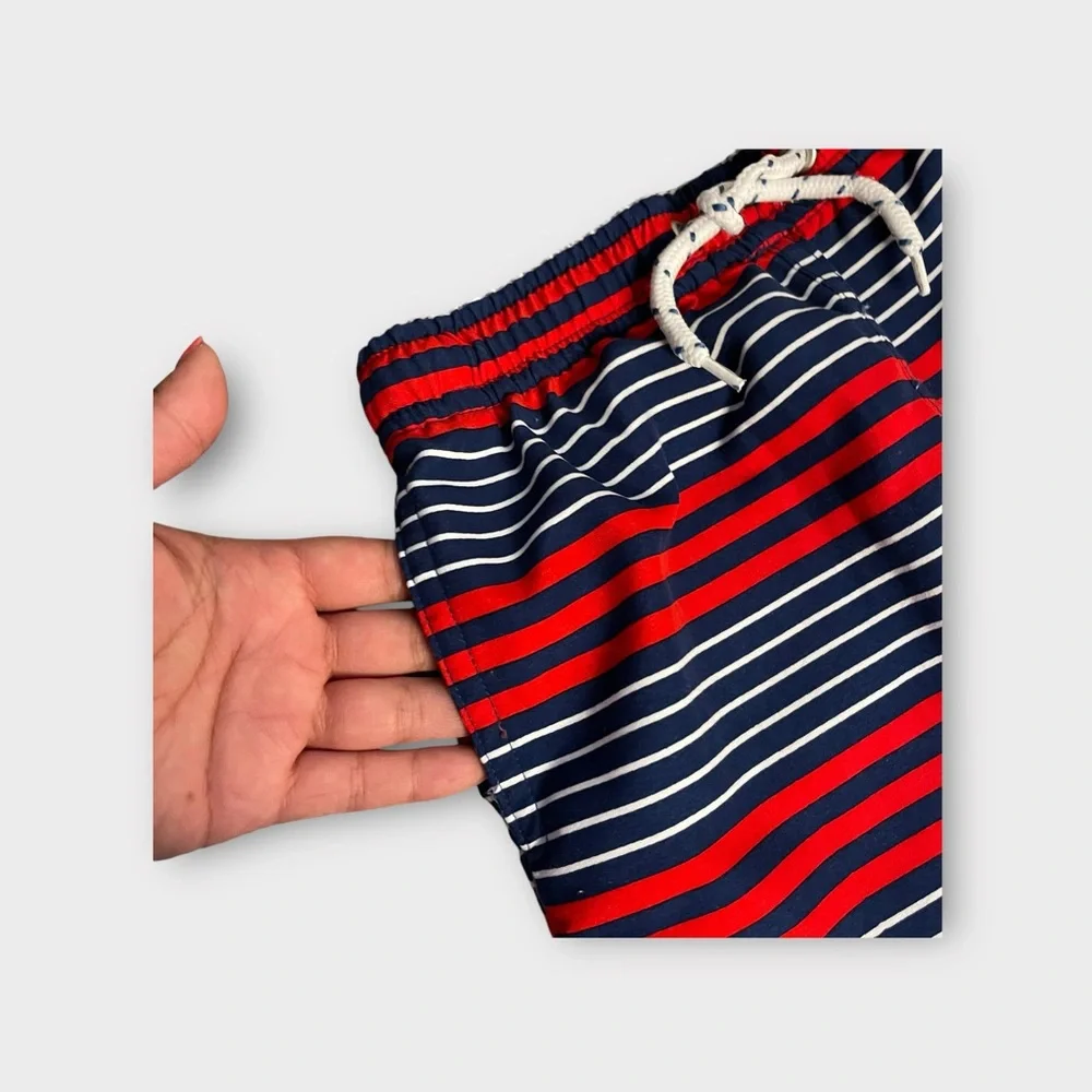 Toobydoo Red & Blue Stripe Swim Trunks